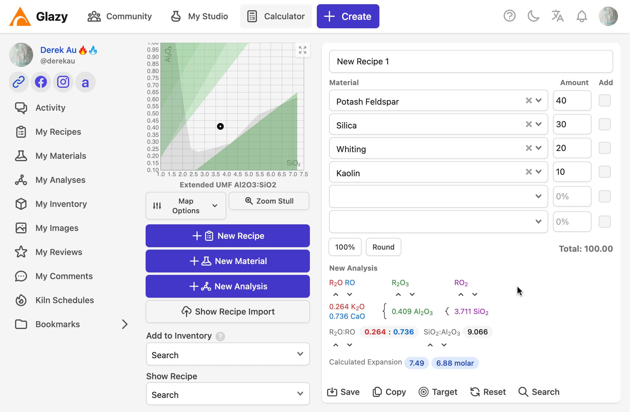The Glazy Calculator
