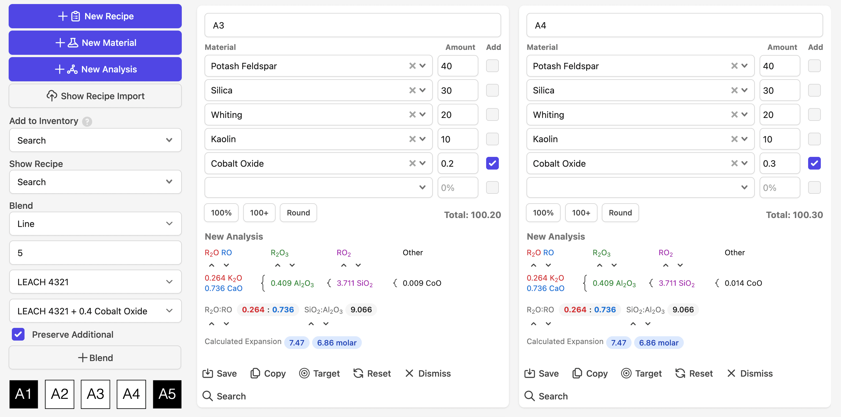 The created Colorant Line Blend
