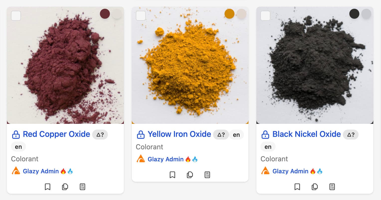 Various Glazy Materials