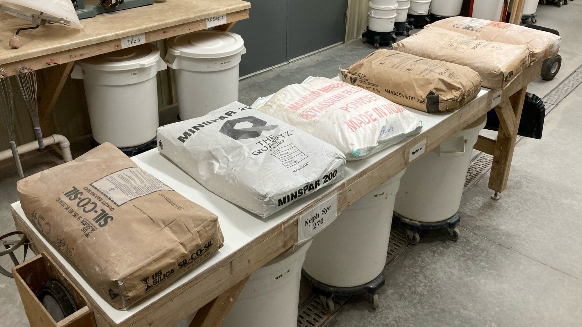 Common Raw Materials in 50lb bags