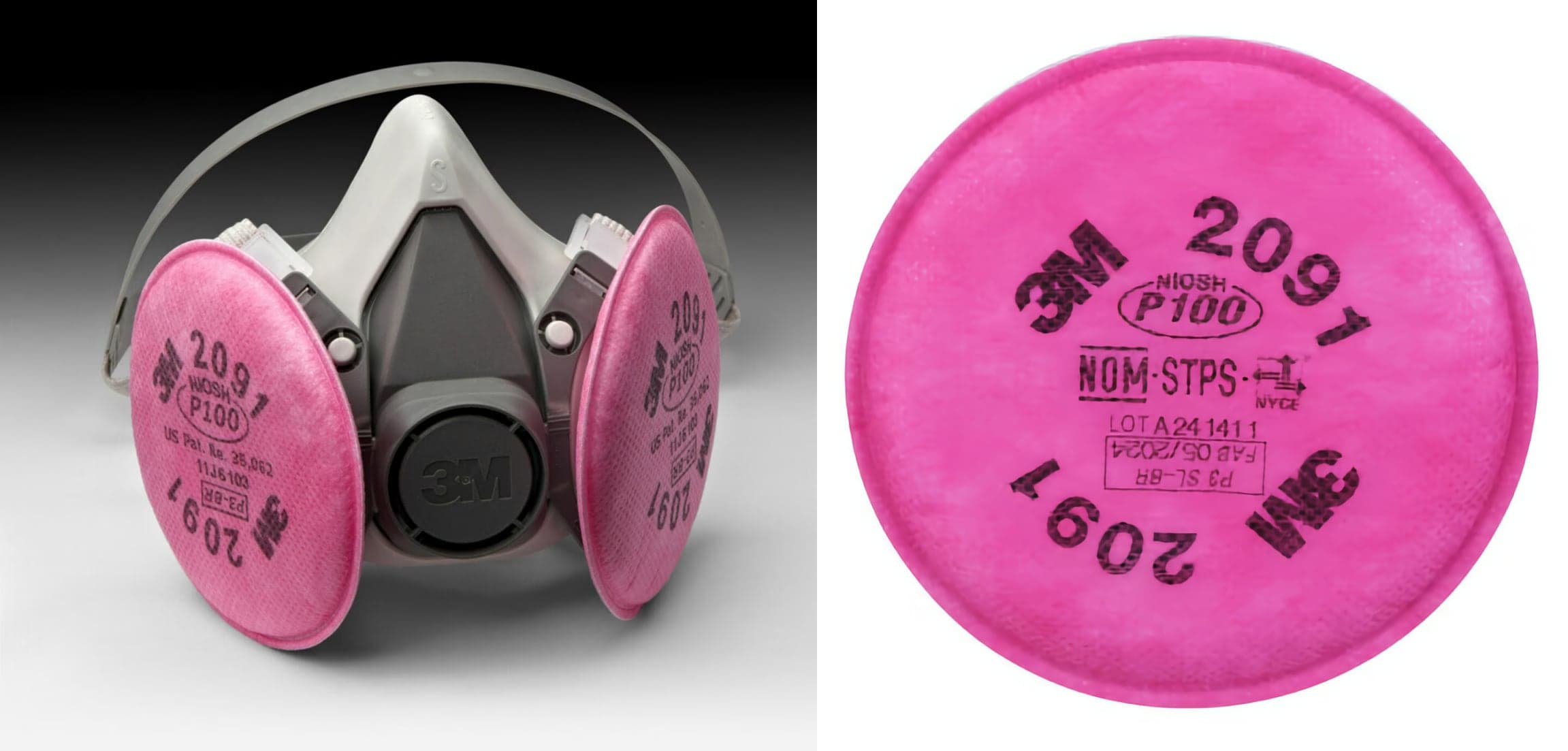 Example 3M half-mask respirator & cartridge