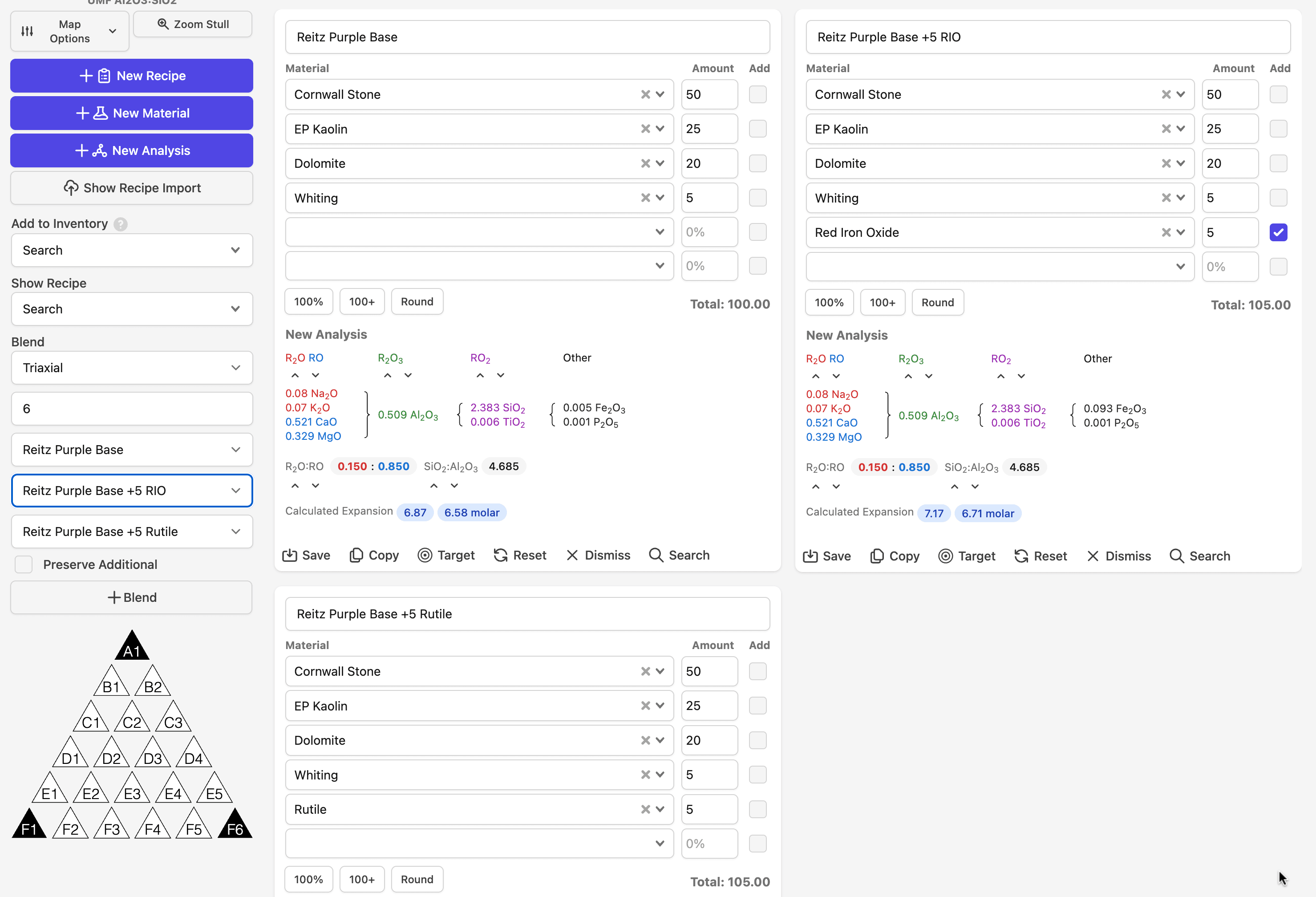 Fired result of our triaxial blend