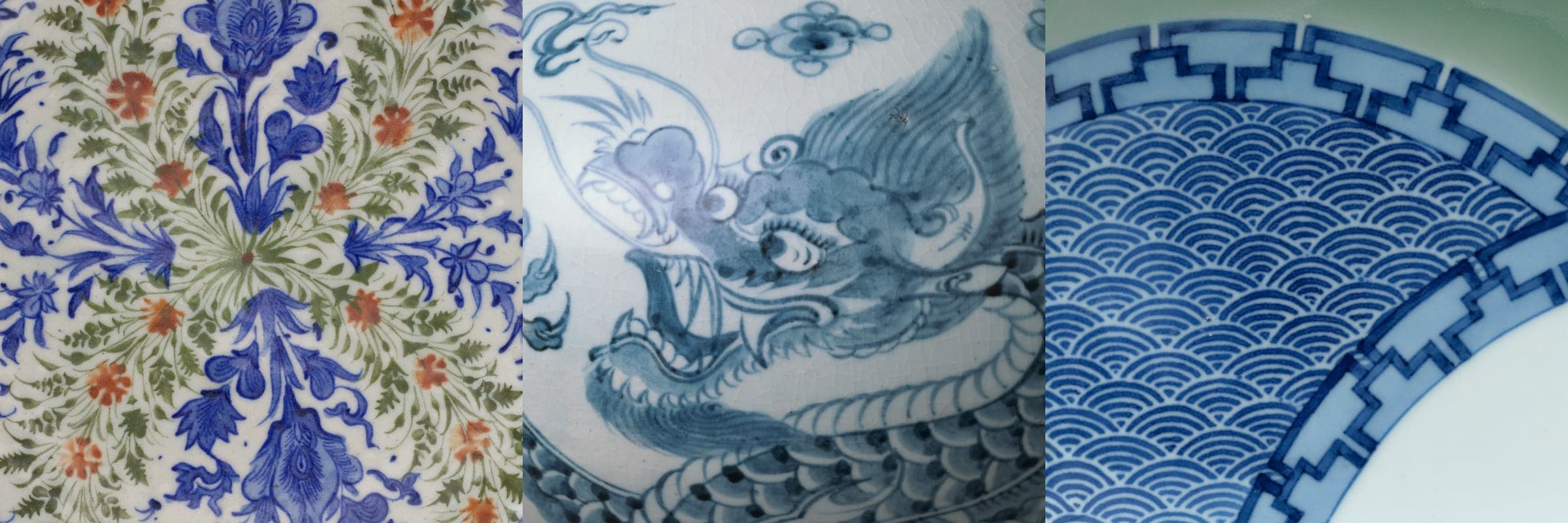 Examples of underglaze decoration